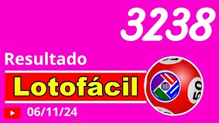 LotoFacil 3238  Resultado da Lotofacil de Hoje Concurso 3238 [upl. by Caneghem]