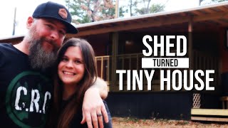 Couple Builds GORGEOUS DEBT FREE Tiny House  38 Min Timelapse [upl. by Monda606]