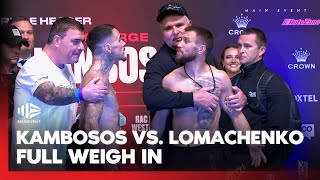 TENSE WEIGH IN Kambosos vs Lomachenko 😳  Main Event  Fox Sports Australia [upl. by Lasonde]