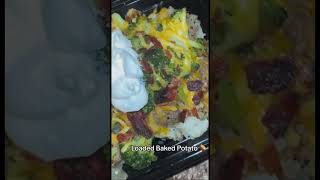 LOADED BAKED POTATO 🥔 QUICK DINNER fypシ loadedbakedpotato goodeats quickrecipes easy shorts [upl. by Lartnom927]