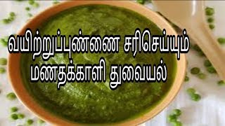 Manathakkali Keerai Chutney Recipe In TamilMilagu Thakkali Keerai thuvaiyal [upl. by Ettesoj]