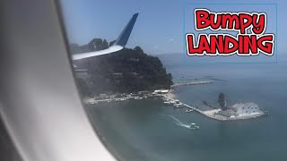 BUMPY PLANE LANDING AT CORFU GREECE [upl. by Bywoods]