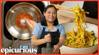 How A Thai Chef Makes Northern Thailand’s Iconic Curry Noodles Khao Soi  Epicurious [upl. by Pournaras731]