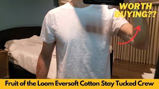 Fruit of the Loom Mens Eversoft Cotton Stay Tucked Crew T Shirt  Are they worth buying [upl. by Atinehc]