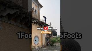 1Foot Vs 26Foots😨 CLIMBING parkour flip challenge enge [upl. by Aicnelev]