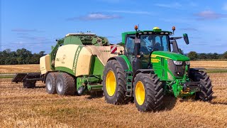 John Deere 6r 250—krone big pack 4x4 xcSkalmstrup Maskinstation [upl. by Akciret]