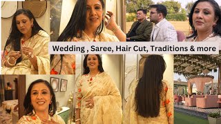 Wedding Vlog Beautiful Wedding Experience  Saree  Decor amp new HAIR CUT Inside an Indian Wedding [upl. by Neiluj475]