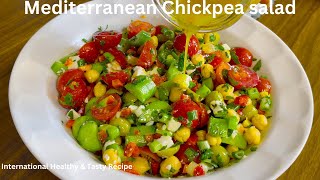 Mediterranean Chickpea Salad Recipe with Italian Dressing [upl. by Cyprio]