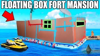 24 HOUR BOX FORT BOAT MANSION CHALLENGE 📦💧SEADOO GAMING ROOM FIREPLACE amp MORE [upl. by Ylhsa508]