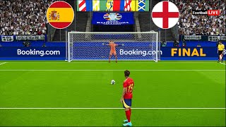 Spain vs England FINAL  Penalty Shootout  UEFA Euro 2024  Yamal vs Saka  PES Gameplay [upl. by Stoneman]