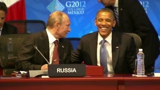 Putin and Obama share a laugh at G20 2012 [upl. by Kellia]