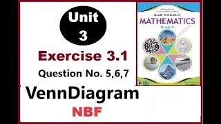 Maths Grade 9 Ex 31 Qno 567 VennDiagram [upl. by Harriet]