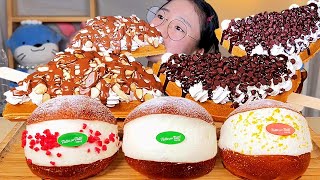 마리토쪼 와플 생크림 디저트🧇🍦 누텔라 초코 와플 디저트 먹방 Dessert Mukbang [upl. by Larsen529]