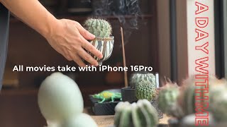 【珍奇植物や作家鉢とのんびり過ごす休日】新しい撮影アイテム iPhone16Proで植物好き家族の暮らしを撮影してみた [upl. by Kciwdahc892]