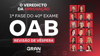 Revisão de Véspera OAB  1ª fase do 40º Exame [upl. by Doley899]