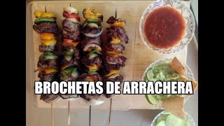 Brochetas de arrachera marinada en asador  EL PARIENTE [upl. by Hacim]