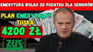 Tusk ogłosił niedawno że 5 października pojawi się wolna od podatku emerytura w wysokości 4200 zł [upl. by Nnylirehs]