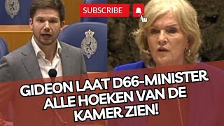 Gideon van Meijeren laat D66minister ALLE HOEKEN van de kamer zien amp laat haar SPRAKELOOS achter [upl. by Einnahpets]