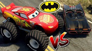 RELÂMPAGO MCQUEEN vs CARRO do BATMAN com DUDU MOURA  ROUBARAM o BATMÓVEL [upl. by Nathalia]