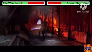 ObiWan Kenobi vs Anakin Skywalker with Healthbars 12 [upl. by Gadmann]