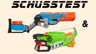 Nerf Schusstest Sledgefire amp Crossfire Bow deutschgerman [upl. by Mcdermott]