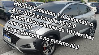 Hyundai HB20 X Evolution 16 Automático 2022 e Toyota Corolla XEi 20 Automático de 10 Marchas [upl. by Daffy]