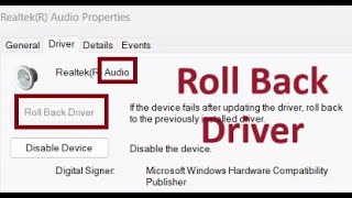 how to Roll Back Audio driver in Windows 11 [upl. by Aneekat943]