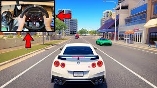 Forza Horizon 3 Driving Nissan GTR R35 Steering Wheel  Paddle Shifters Gameplay [upl. by Gilliette]