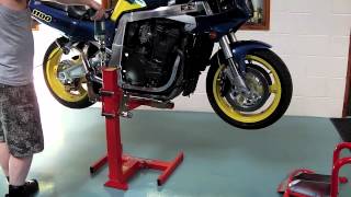 Motorcycle Stand EazyRizer Red Motorcycle Lift [upl. by Rramel]