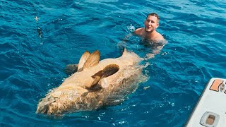 GIGANTIC GOLIATH GROUPER CATCH with chewonthisfishing [upl. by Aynas]