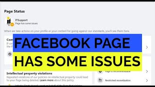 Facebook Page Has Some Issues  How To Remove Facebook Page Quality Restrictions Violations [upl. by Latterll]