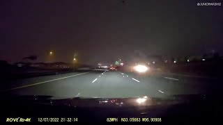 Raw video Street racing ends in fiery crash on Texas highway [upl. by Nnayelsel]