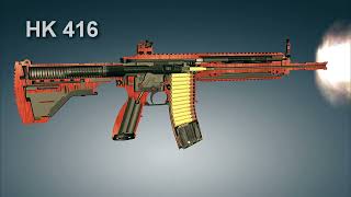 Heckler amp Koch HK416 Assault rifle How it works  3dGun [upl. by Akaya]