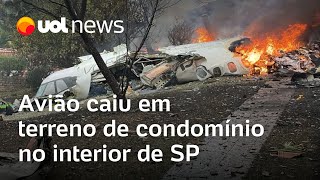 Avião caiu dentro de condomínio em Vinhedo SP jornalista traz detalhes do local do acidente [upl. by Argile931]