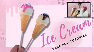 ICE CREAM CAKE POPS TUTORIAL  Easy Beginner Friendly Vanilla CAKE POPS [upl. by Maddi59]