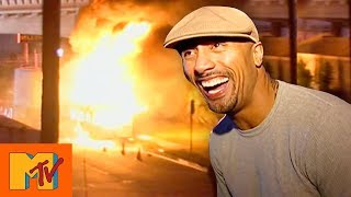 Dwayne The Rock Johnsons On Set Explosion  Punkd [upl. by Htessil]