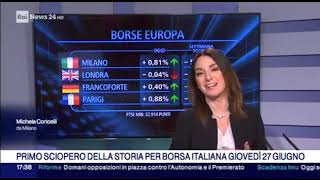 LO STOP DI BORSA ITALIANA SU RAINEWS 24 [upl. by Nonnahs487]