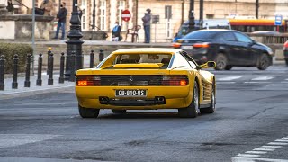 SUPER LOUD Ferrari Testarossa with NOUVOLARI EXHAUST  Warsaw  exhaust sound revs acceleration [upl. by Neevan]