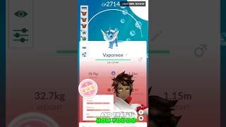 Caught a hundo Eevee and evolved it into a perfect Vaporeon What should I evolve next PokemonGo [upl. by Mcfarland]