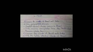 Class 10 Geography 4 Climate important question answers shorts [upl. by Bigner]