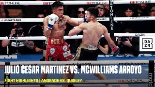 FIGHT HIGHLIGHTS  Julio Cesar Martinez vs McWilliams Arroyo [upl. by Magdala99]