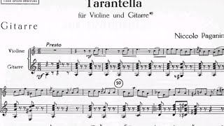 Paganini Tarantella in A minor version for violin and guitar Sheet Music [upl. by Madeleine16]