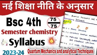 Bsc 4th Semester Chemistry Syllabus 2023Chemistry syllabus 4th SemesterBscbsc4thsemesterchemistry [upl. by Sorazal]