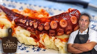 Pulpo a la plancha con patata CENA RICA Y RAPIDA [upl. by Annazor]