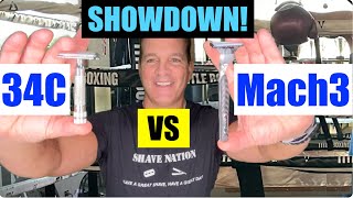 Mach3 Cartridge Vs 34C Safety Razor Showdown [upl. by Anawit257]