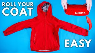 How To Roll Your Rain Jacket For Packing [upl. by Lydnek]