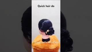 quickhairbun weddinghairstyles hairbunshorts hairbun easyhairbun hairbunshorts [upl. by Ennis]