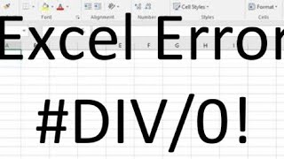 Excel Error DIV0 How to solve Excel error formula DIV0 [upl. by Annais303]