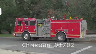 LACoFD Battalion 16 Truck 29 Engine 141 and Engine 85 Responding to Structure Fire Airhorn [upl. by Tim350]