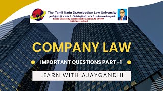 COMPANY LAW IN TAMIL  TNDALU IMPORTANT QUESTIONS  LAST MINUTE PREPARATION  WITH AJAYGANDHI [upl. by Revorg289]